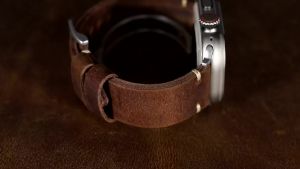 Genuine Leather Bands Compatible with Watch Bands for Men Double Sided Leather Retro Design Band For iWatch Series Ultra 3 2 1 SE 11 10 9 8 7 6 5 4 ,49mm/46mm/45mm/44mm/42mm/41mm