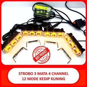 strobo 3 mata led kunng 4 channel 11 mode nyala flash