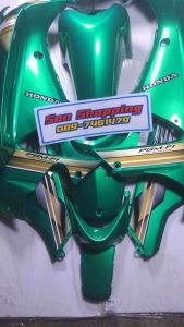 ชุดสี125i/125sโฉมi สีเขียวเกล็ดมี14ชิ้นเปลือกงานABS