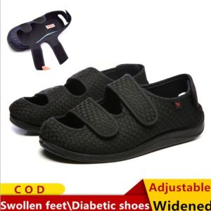 Lesvago Diabetes shoes Men and Womens Extra Wide Width Adjustable Slippers Diabetic & Edema Swollen Feet Walking Shoes Indoor/Outdoor Orthopedic Sandals