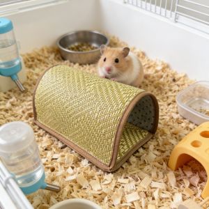 NOBLELUX Scratch Resistant Hamster Cool Nest Breathable Wear Resistant Summer Rest Shelter Cozy Weave Guinea Pig Cave Nest Small Pet