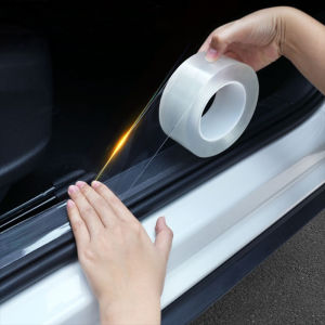 Transparent car door invisible anti-collision strip dustproof threshold Anti collision of rearview mirror bumper Single sided anti mold adhesive tape for trunk protection