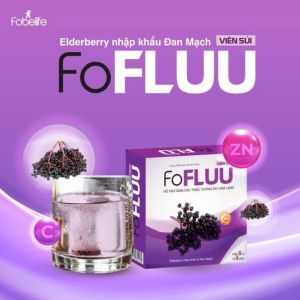 Viên Sủi FoFLUU Elderberry Đan Mạch | Quả Cơm Cháy Vitamin C Kẽm Zn Hòa Tan Nhanh Hương Vị Trái Cây 20 Viên