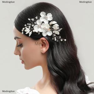 [COD] Modingdue Crystal Pearl Flower Hair Clips Elegant Headwear For Women Precious Jewels Bridal Wedding Hair Accessories