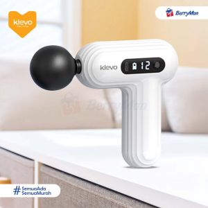 KLEVO MASSEUR Massage Gun Elektrik 6 Kecepatan Alat Pijat Getar 4 In 1 Relaksasi Otot Portable