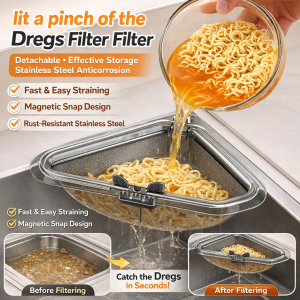 ✨🚿 Magnetic Detachable Sink Filter Basket - Space-Saving Stainless Steel Hangable Filter Mesh One-Press Clean & Corrosion-Resistant Drain Trap (Permanent Solution)