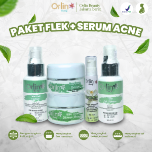 Orlin Beauty Paket Flek Platinum + Serum Acne Mencerahkan Wajah Mengurangi Bekas Jerawat Skincare BPOM