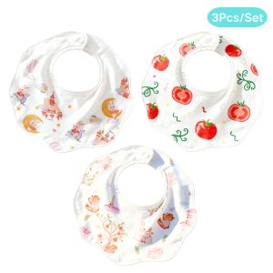 Phanqy 3Pcs Baby Cotton Drool Bibs 8 Layer Thickened Feeding Bibs Baby Saliva Towel For Boys and Girls