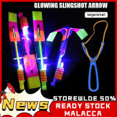 Flying Rotating Rocket Helicopter Flash LED Light Elastic Toy Berserk Elastic Helicopter Arrow Lastic UFO Sky Shooting Lastik Lampu