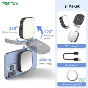 TNW D32 Selfie Light Beauty Lighting 2in1 Mirror Magnetik Led Lighting Fotografi Portable Lampu Selfie