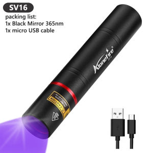 Alonefire SV16 365nm 5W UV flashlight with LED black mirror can be recharged for fluorescent detection of pet urine stains