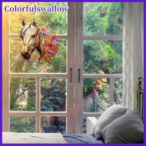 Colorfulswallow Cổ Điển Hoa Ngựa Giáng Sinh Treo Đồ Trang Trí Acrylic Ngựa Mặt Dây Chuyền Trang Trí Cho Xmas Cây Trang Trí Nội Thất
