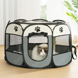 Winky Wink 🎪 คอกสัตว์เลี้ยง กรงสัตว์เลี้ยง พับได้ เต็นท์ คอกหมาพับได้ คอกแมว คอกแปดเหลียม ที่นอนหมาแมว พกพาสะดวก กรงแมวพับได้ 3size