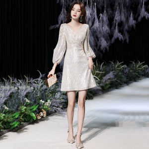 Female Evening Dress Shiny High End Banquet Noble Socialite Unique Prom Luxurious Gown For Women