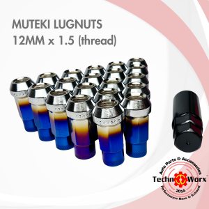 MUTEKI LUGNUT LONG Titanium Burnt Alloy Lugnuts car wheel mags design Rays D1 Specs japan universal