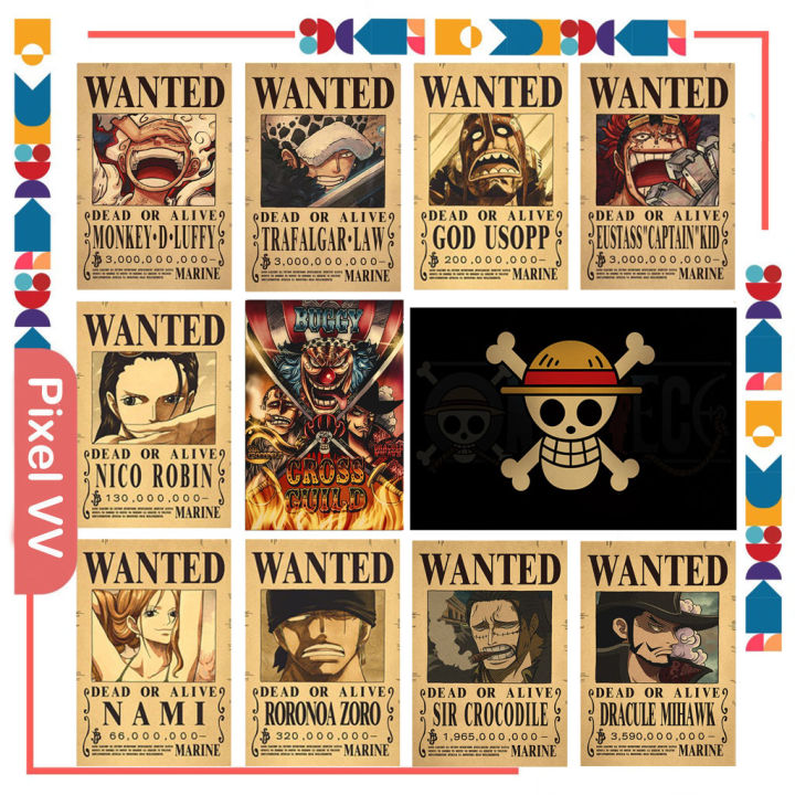 One Piece Wanted Poster One Piece Wallpaper Big Size 42*29cm Vintage ...