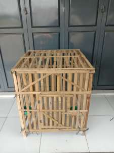 KANDANG AYAM BONGKAR PASANG UKURAN 70X70X70CM KANDANG RAKIT AYAM BANGKOK KANDANG BAMBU KOTAK SERBAGUNA