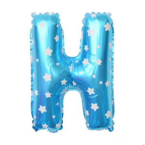 Balon Foil Huruf Biru A-Z Balon Foil Angka Biru 0-9 Ukuran 40cm