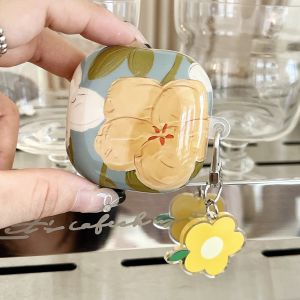 【New】IMD Earphone Protective Case Artistic Colorful Flowers  Pattern with Pendant For Samsung Buds live Pro 2 2 Pro FE 3 3 Pro Earphones