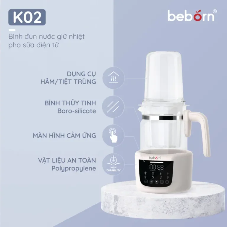 Bình đun nước giữ nhiệt pha sữa điện tử K02:5730