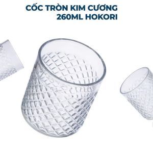 Cốc nhựa nguyên sinh tròn kim cương chịu nhiệt cực tốt dung tích 260ml uống nước trong suốt