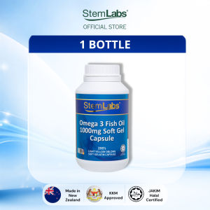 in  stock StemLabs Omega 3 Fish Oil 1000mg 200 Capsules  EPA DHA  Heart Brain Eye Joint Health [JAKIM Halal  KKM Approved]