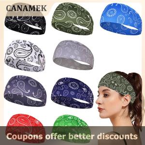 【 CANAMEK 】 Hair Bands Elastic Yoga Hairbands Absorbing Sweat Headband Women Men Running Fitness Turban Outdoor Gym Head Wrap Bandana