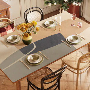 Taplak Meja Ruang Tamu Aesthetic Kulit Anti Slip/Taplak Meja Makan/Alas Meja Kulit Anti Air/Taplak Meja Premium