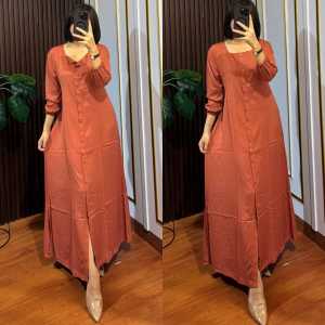 LONG DRESS GAMIS WANITA RAYON PREMIUM HIJAB BUSUI BUMIL FRIENDLY SIMPLE ELEGANT TERBARU 2026