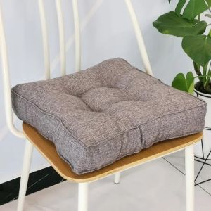 Square Cushion Thicken Chair Cushions Linen Fabric Chair Pad Comfortable Sofa Pillow Home Decor