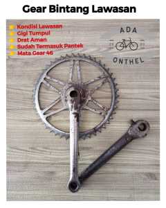 GEAR SEPEDA ONTHEL - GEAR BINTANG - CRANK - GEAR LAWASAN