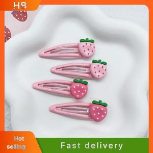 HB 2 Pcs Cute Sweet Strawberry Hairpin Lovely Pink Hair Clips Girls Bangs Clips BB Snap Clip Hair Accessories