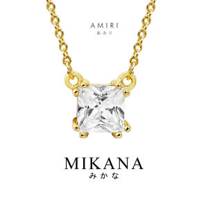 Mikana Amiri Gold Plated Pendant Necklace for women accessories princess cut stone jewelry for gift