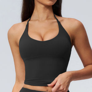 Halter Shockproof Yoga Tank Top Womens Breathable Sports Underwear Gym Fitness Vest Female Workout Vest Sports Yoga Underwear2026