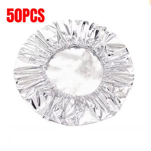 50PCS Insulation Food Cover Aluminum Foil Elastic Cling Wrap Reusable Fresh Keeping Kitchen Essential