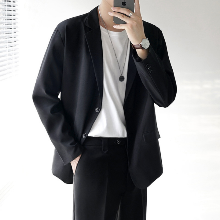 Mua Áo khoác Blazer Nam Form rộng dài tay unisex basic chất Flannel Hàn cao  cấp ,hợp mọi thời đại, phong cách Hàn Quốc, Vest - Yeep