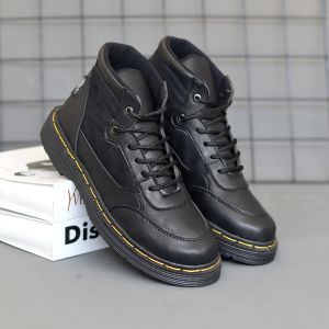 Sepatu Boots Halfcab Formal Casual Kulit Hitam Pria Pantofel Low Boot Docmart Tali Kerja Outdoor Tracking Leon Sparta Black