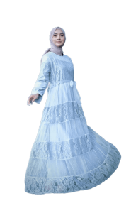 Busana Brokat Wanita Jumbo Kasual Premium Remaja Gaun Gamis Brukat Simple Elegan 2025 Lengan Panjang Remaja