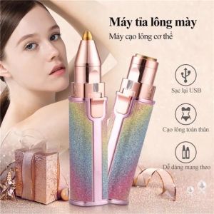 Bút Tỉa Lông Mày Cao Cấp - Máy Tỉa lông Thẩm Mỹ Cho Phái Đẹp. Máy tỉa lông mày 2 trong 1 có thể sạc lại kèm bút có đèn tiện dụng bút tỉa Lông mày đa năng Thế Hệ Mới