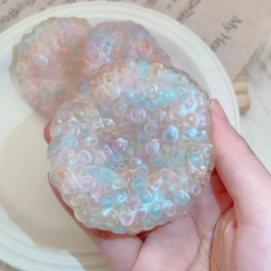 ZEEMIN Colorful Squishy Pop Beads Stress Ball - Super Soft Sensory Fidget Toy for Adults Kids Anxiety Relief Gifts