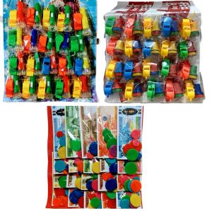 Assorted Retro Toy Pads 20-PCS Set Whistle with Flashlight Pito with Stamp Play Money with Tokens