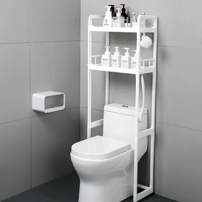 1 / 2 Tier Toilet Rack Organizer Shower Bathroom Shelf Rak Tandas Bilik Air (White)