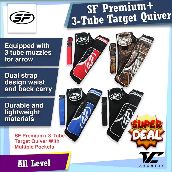 V Club Archery SF Premium+ 3Tube Target Quiver Multiple Pockets