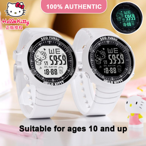 (48 มม.) นาฬิกา Sanrio Hello Kitty แท้ 100% สำหรับเด็กผู้หญิงนาฬิกาดิจิตอลกันน้ำ พร้อมแบ็คไลท์ กันกระแทกสำหรับเด็กนาฬิกาของขวัญวันเกิดของขวัญคริสต์มาส8561