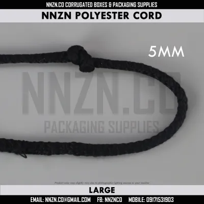 NNZN Black Polyester Cotton Round Drawstring Cord 2.5mm 4mm 5mm 6mm Short Cord Jacket Cord