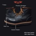 Xrider Safety Boots Moc toe redwing full black Cow Leather. 