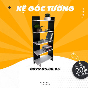 [FREE SHIP] Kệ góc tường đen trắng phong cách và màu sắc hiện đại chất gỗ MDF lõi đặc tốt nhất 2023