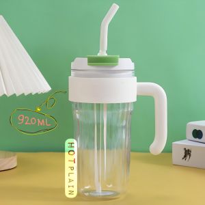 Botol Minum Jumbo KAR TD Bentuk Lucu / Botol Minum Gym Ukuran 920ml Sedotan + Gagang