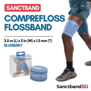 Sanctband COMPREFloss Flossband 2 inch x 3.5m Myofascial Release Flossbands Medium Level Resistance Bands Blueberry
