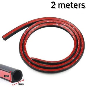 Universal Car Door Sealing Strip Rubber Car Door Edge Protector Big D Type 2m/4m/8m Noise Insulation Anti-Dust Waterproof Soundproof Car Door Hood Trunk Seal Strip Bumper Strip Car Interior Door Accessories